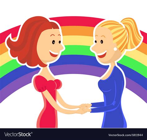 Young Lesbian Couple Of Women Royalty Free Vector Image