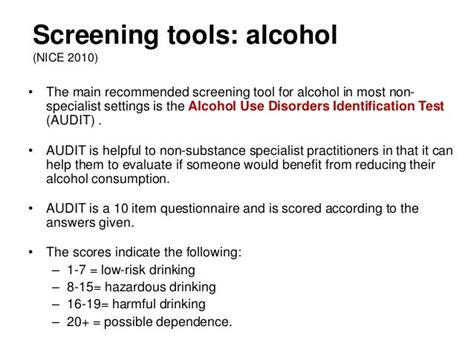 Assessment Tools Alcohol