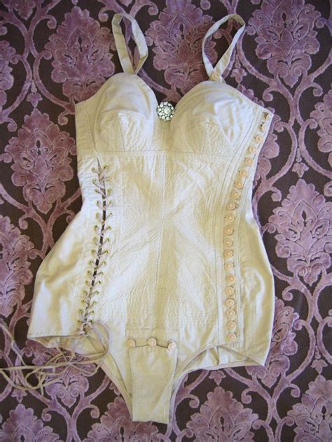 exquisite rare early 1930s lingeree corset suit lace up onesie girdle teddy 1930s fashion