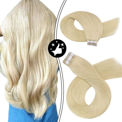 Moresoo Hair Extensions Tape In 24 Inch Remy Bleach Blonde Tape In Hair 100 Gram 40