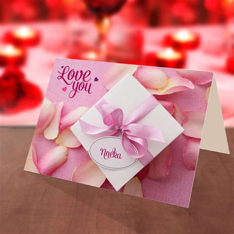 Check out our most resent handcrafted gift sets and care packages. Personalised Petals and Gift box Valentine Card ...