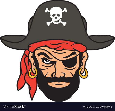 Pirate Head Logo Mascot Royalty Free Vector Image