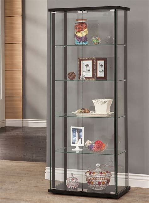 Hexagon shaped curio cabinet black and clear. Black Curio Cabinet W/ 5 Shelves Coaster Furniture, 1 ...