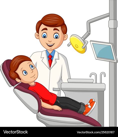 Cartoon Little Boy In Dentist Office Royalty Free Vector