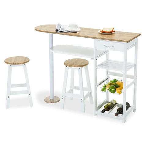 The bar and kitchen island with stools are a topic more popular that we will use for its practicality, but also for its design look that can complement the kitchen decor. 4 Family Kitchen Island Cart Trolley Portable Rolling ...