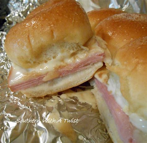 Southern With A Twist Hot Ham And Swiss Sandwiches