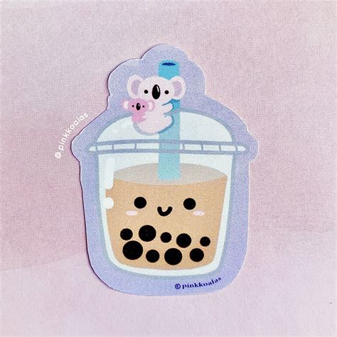 Boba Sticker Kawaii Boba Die Cut Sticker Cute Milk Tea Vinyl Sticker