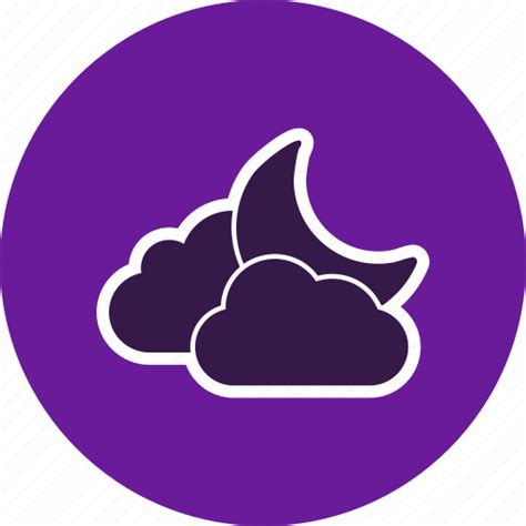 Cloud And Moon Cloudy Night Icon