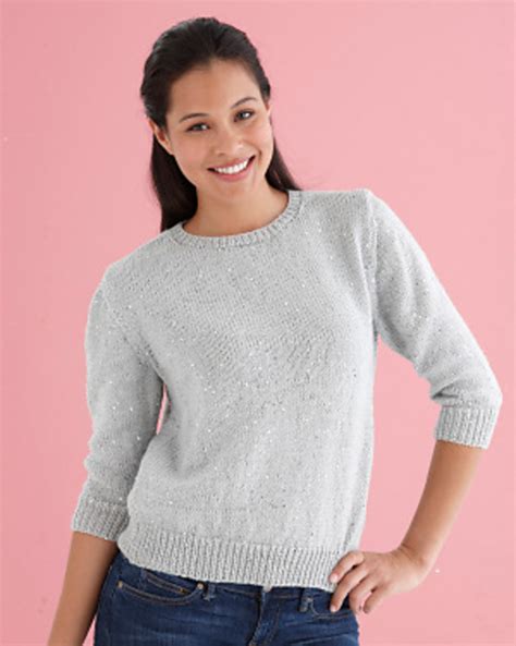 Ravelry Classic Sparkling Sweater Pattern By Lion Brand Yarn