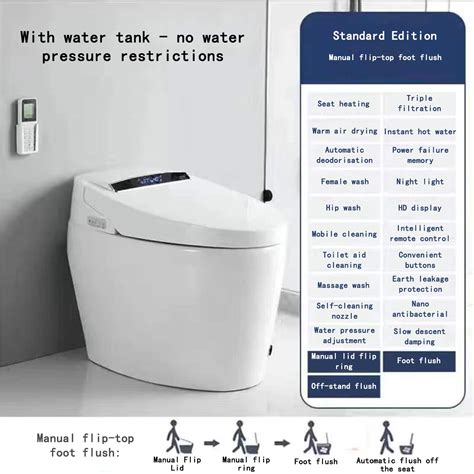 Buy Tankless Smart Bidet Toilet Dual Flush One Piece Intelligent Toilet