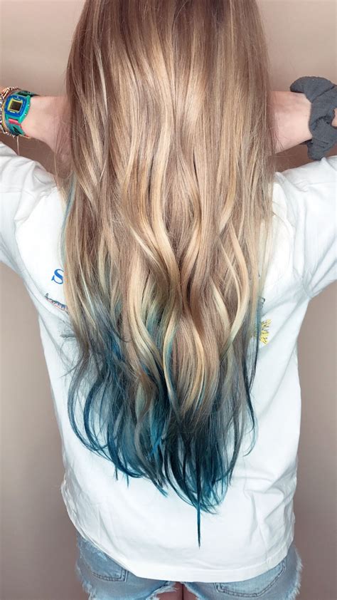 Blue Dip Dyed Hair Mermaid Hair Blue Dip Dye Hair Dip Dye Hair