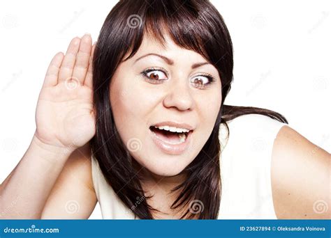 Woman Listening To Gossip Stock Photo Image Of Hand 23627894