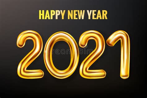 2021 Happy New Year Decoration Holiday Background Gold Realistic 3d