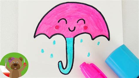 Malowanie I Rysowanie Parasol Kawaii Prosty Obrazek Dla Dzieci