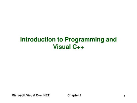 Ppt Introduction To Programming And Visual C Powerpoint