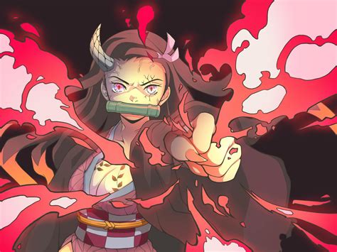 Nezuko's transformation (Drawn in Procreate with iPad) : r/Illustration