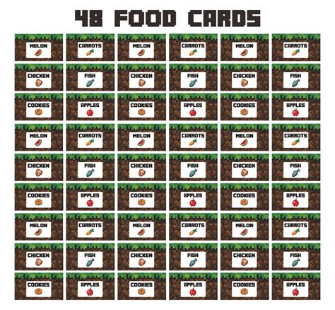 Celebrate at your next minecraft birthday party with these 10 free minecraft printables. 8 Best Images of Minecraft Food Printables Card ...