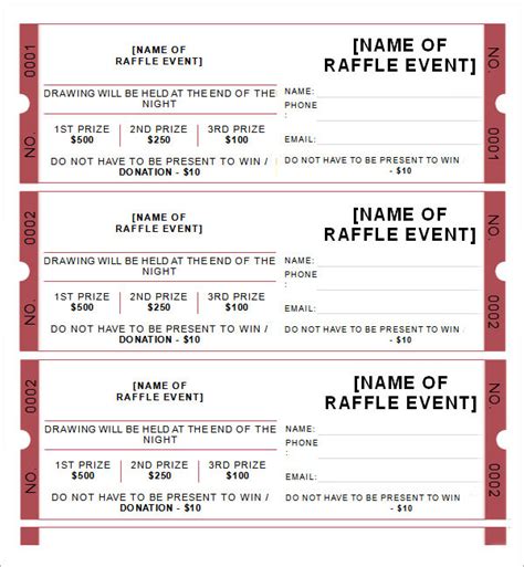 14 Raffle Ticket Templates Free Word Excel And Pdf Formats Samples
