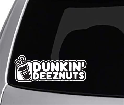 Amazon Com Dunkin Deez Nuts Decal Cool CAR Truck Bumper Sticker Coffee