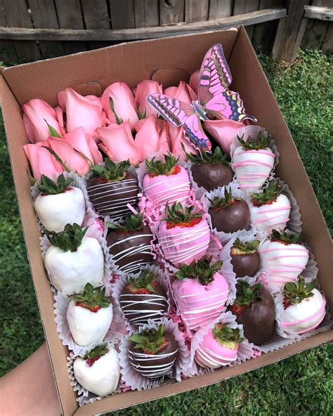 Strawberries And Roses Mothers Day Chocolates Chocolate Covered