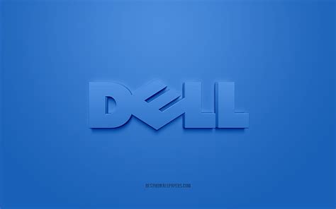 2k Free Download Dell Logo Blue Background Dell 3d Logo 3d Art