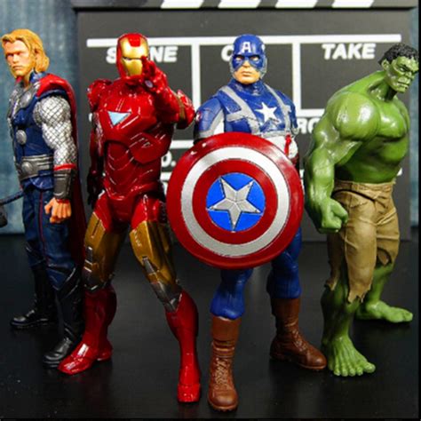 4pcsset 20cm Avengers Super Heroes Captain America Thor Hulk Iron Man