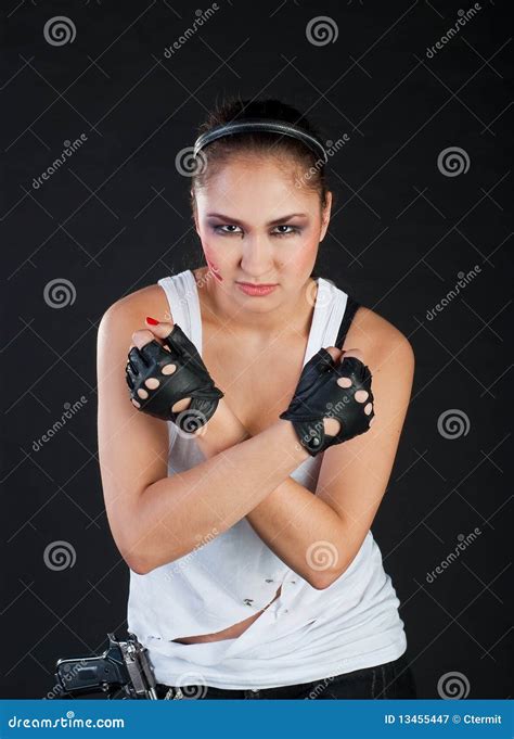 Girl Fighter Stock Image Image Of Singlet Beauty Boxing 13455447