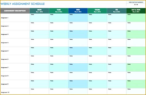 5 Personal Work Schedule Template Fabtemplatez
