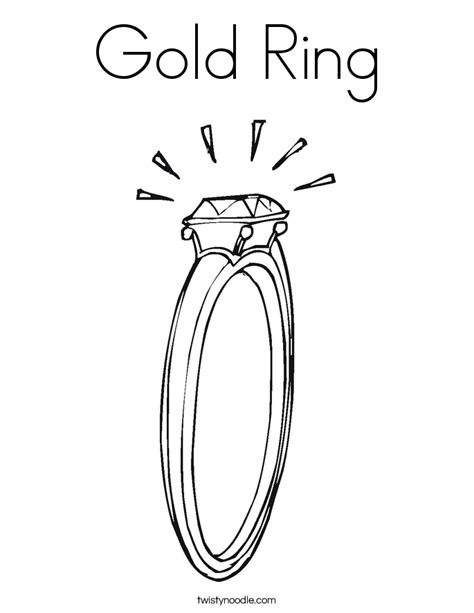 Gold Ring Coloring Page Twisty Noodle