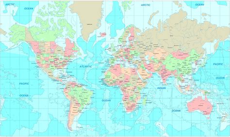 High Resolution Printable World Map