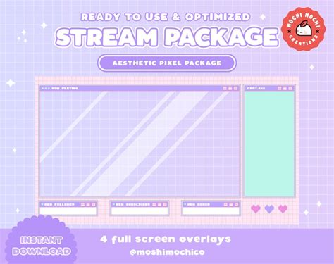 Twitch Aesthetic Pixel Computer Screen Stream Package Etsy