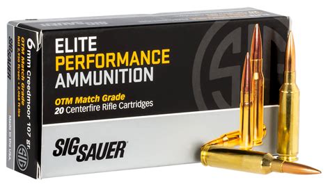 Sig Sauer E6mmcm220 Elite Match Grade 6mm Creedmoor 107 Gr Open Tip