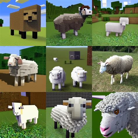 Realistic Minecraft Sheep Stable Diffusion