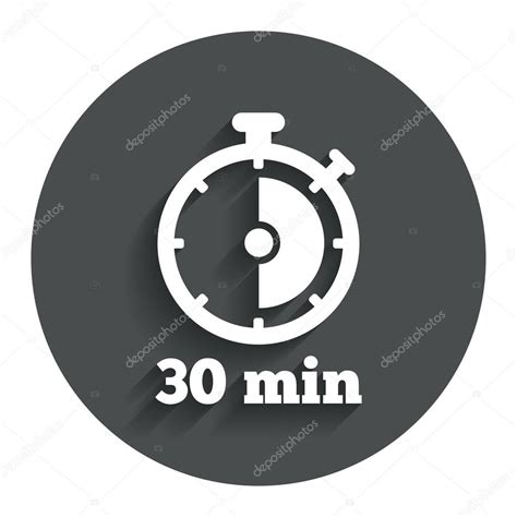 30 Minutos Símbolo Cronómetro Stock Vector By ©blankstock 62073213