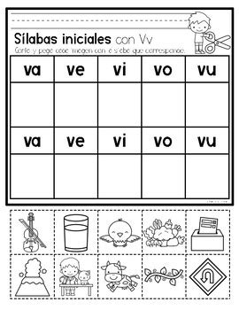 Va Ve Vi Vo Vu Actividad de clasificación by La Maestra Pati Bilingue