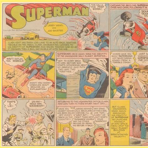 1941 Newspaper Clipping Of Superman The Comic Strip The First One