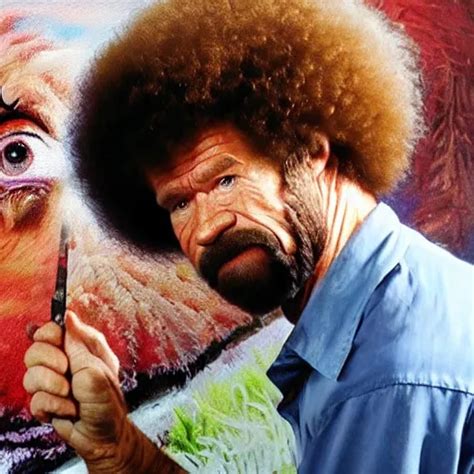 Angry Bob Ross Frowning And Punching Trough A Stable Diffusion Openart