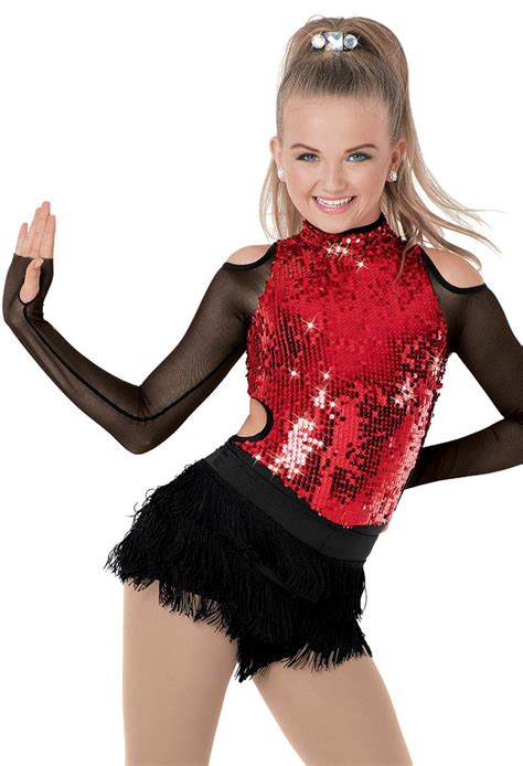 Long Sleeve Sequin Cutout Leotard Dance Outfits Jazz Dance Costumes Cute Dance Costumes