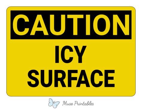 Printable Icy Surface Caution Sign