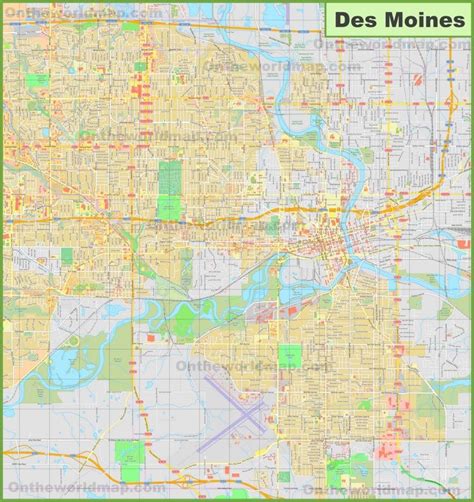 Large Detailed Map Of Des Moines Map Detailed Map Des Moines