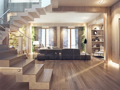 Natural Wood Floors Interior Design Ideas