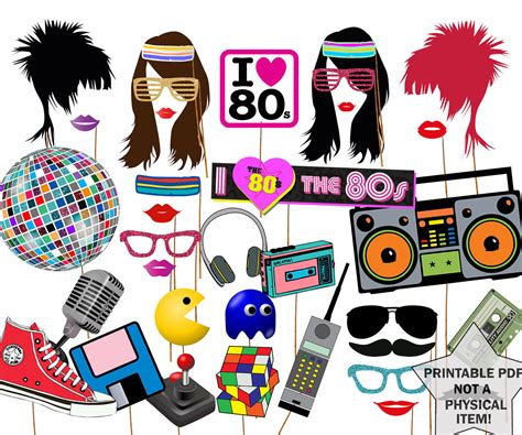 80s Photo Booth Props Printable Free Printable Free Templates Download