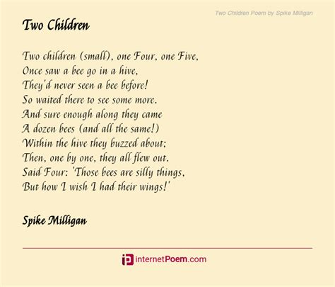 Two Children Poem By Spike Milligan