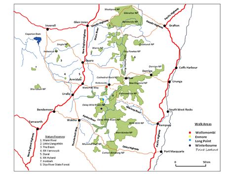 New England National Park Map The World Map