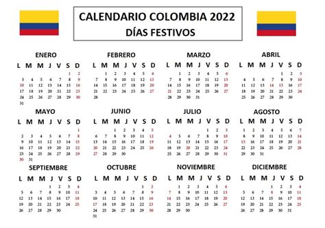 Conozca El Calendario De Días Festivos Para Colombia En 2022 El