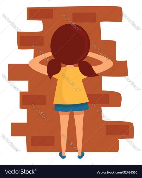 Kid Playing Hide And Seek On White Background Vector Image
