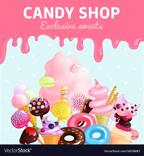 sweets candy shop poster royalty free vector image