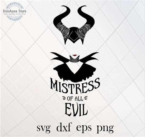 Mistress Of All Evil Svg Maleficent Svg Villain Svg Etsy