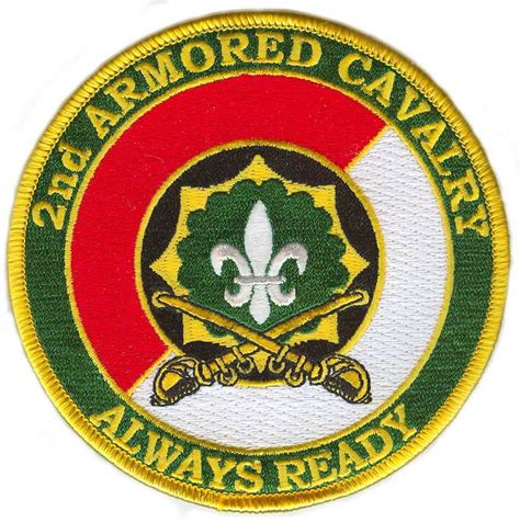 2nd Armored Cavalry Patch With Sabres 2nd Armored Cavalry Regiment