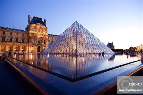 Louvre Museum And Pyramide Paris Stock Photo